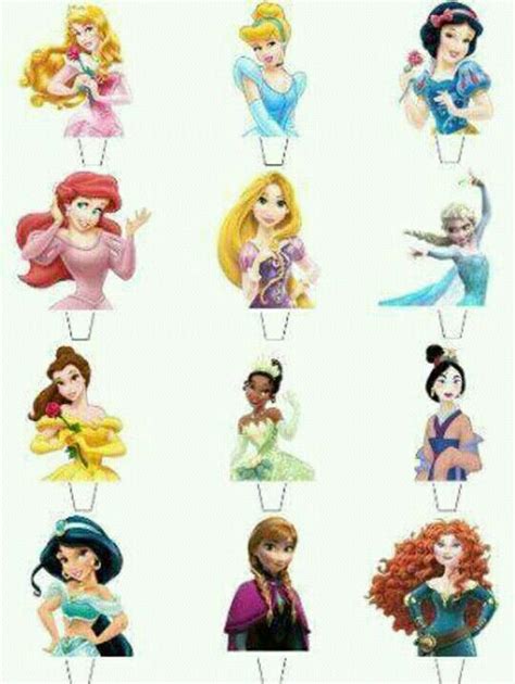 Disney Princesses Edible Wafer Stand Up Cupcake Toppers Set Of 16 Dd0