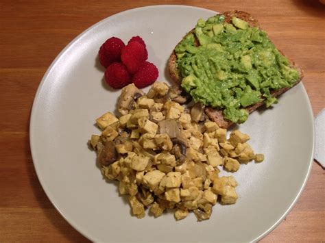 Food With Physicists Tofu Scramble With Avocado Toast Fresh Berries