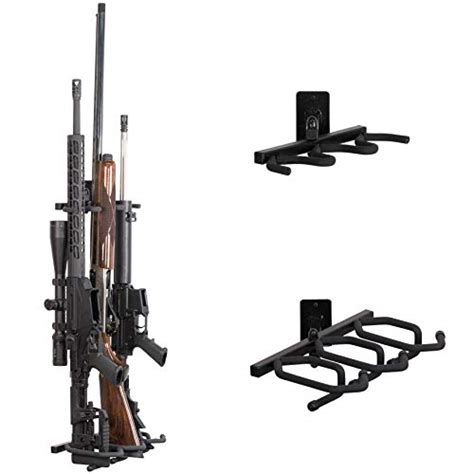 Hold Up Displays Wall Mount Gun Rack Two Piece Multi Angle Rifle Storage Holds 3 Shotguns Or