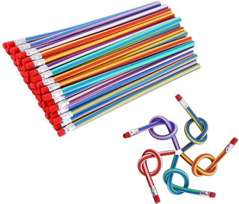 35 Pcs Flexible Soft Pencil Magic Bend Pencils With Eraser