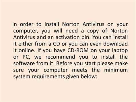 PPT How To Install Norton Antivirus On The System PowerPoint