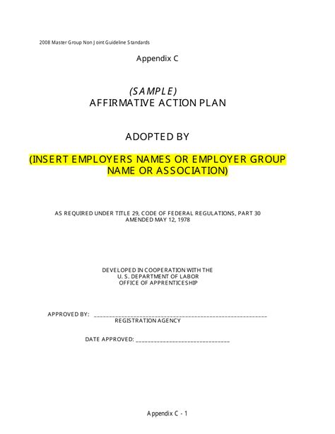 Sample Affirmative Action Plan Template Fill Out Sign Online And