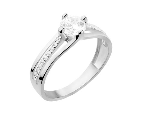 585 Rhodium Plated White Gold Ring With Cubic Zirconia Ref No P 863