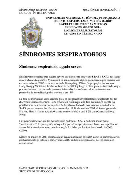 Síndromes Respiratorios Walda Urbina uDocz