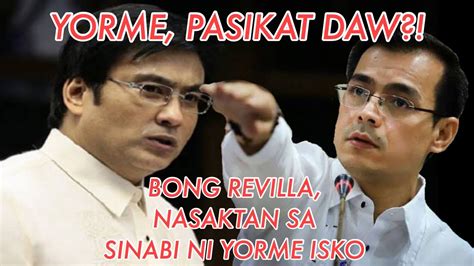 SENATOR BONG REVILLA NASAKTAN DAHIL SA SINABI NI YORMER ISKO MORENO