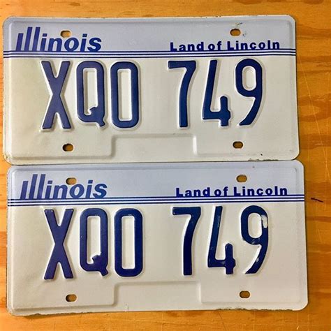 Illinois Passenger License Plate Matched Pair Unused Xq Https