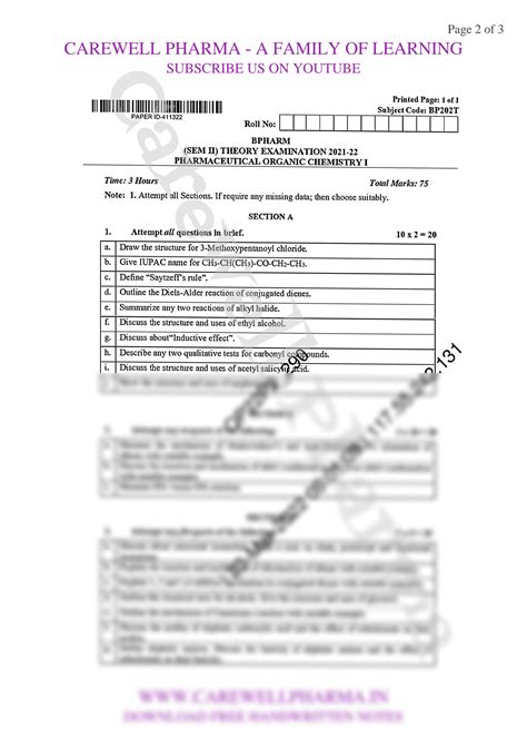 SOLUTION Pharmaceutical Organic Chemistry 2nd Sem Aktu Previous Year