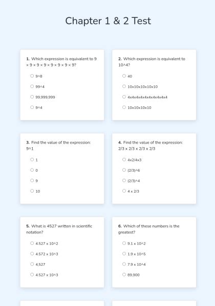 Chapter 1 And 2 Test Interactive E Worksheet Quickworksheets