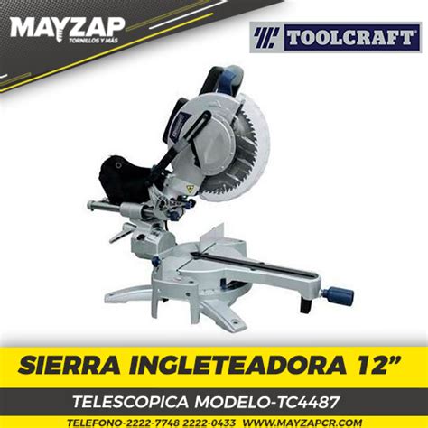 Sierra Ingletadora Toolcraft TC4487 2000w 12 Mayzap Tornillos Y