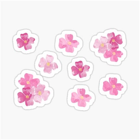 Pink Watercolor Flowers Sticker For Sale By Colleenm Redbubble