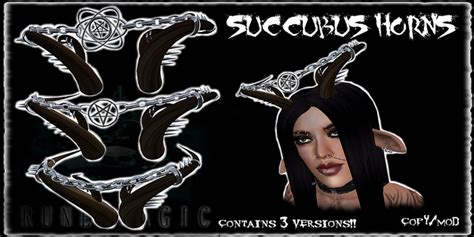 Second Life Marketplace Succubus Horns Set