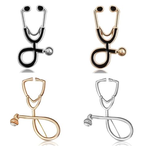 Unique Design 2 Style Mini Brooch Pins Doctor Nurse Stethoscope Brooch