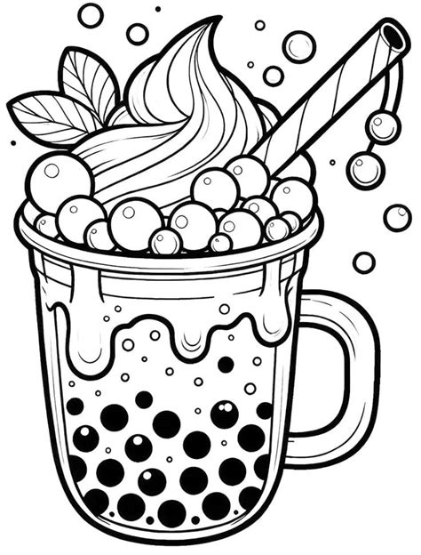 Boba Tea Coloring Pages 40 Delightful Coloring Sheets In 2024 Fruit