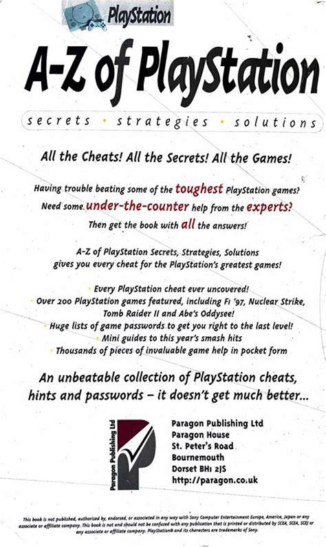 A-Z of Playstation Cheats - The Children's Book Bin