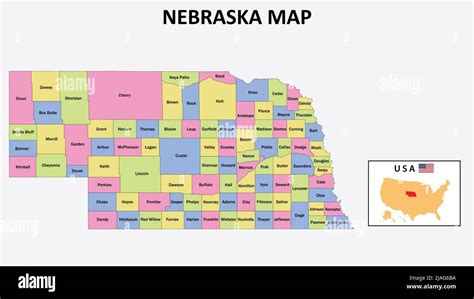 Nebraska Map. District map of Nebraska in 2020. District map of ...