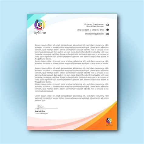 Premium Vector | Letterhead design for colourful logo company