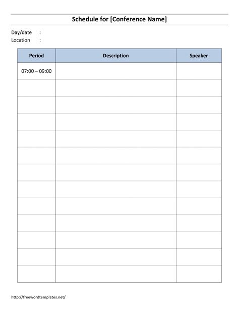 Meeting Room Schedule Template Free Microsoft Word Templates