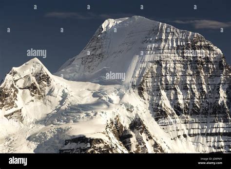 Telephoto Of North Face Of Mount Robson Highest Mountain In Rocky