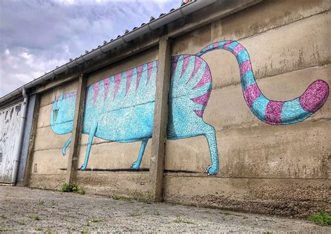 Blue Cat Mural From Artist Bisser In Leuven Mussenstraa Flickr