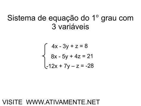 Sistema Equações 1o Grau Ppt