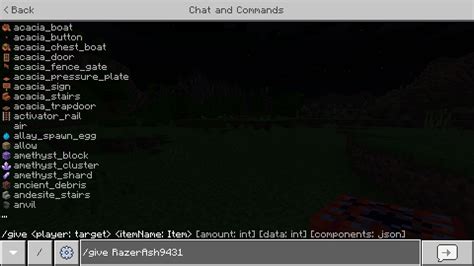 Minecraft Commands List