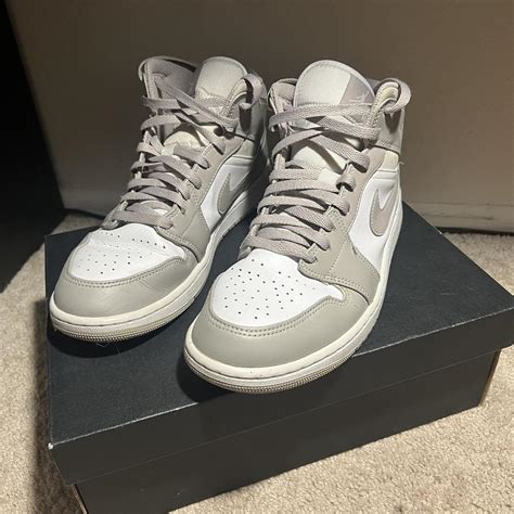 Nike Air Jordan 1 Mid College Grey Size 10m Shoes Depop