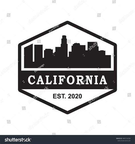 California Skyline Silhouette Vector Logo Stock Vector (Royalty Free ...