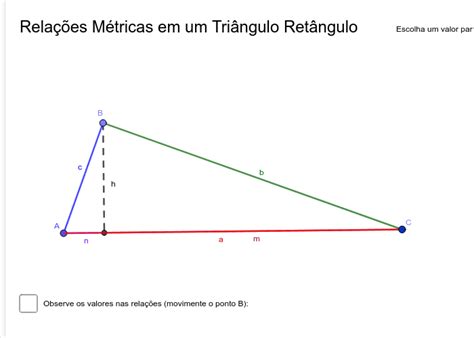 Rela Es M Tricas No Tri Ngulo Ret Ngulo Geogebra