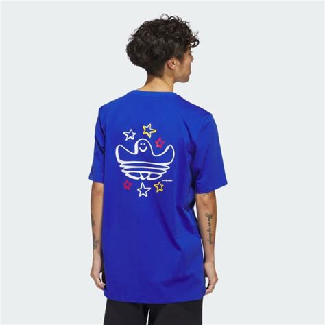 Adidas Shmoofoil All Star Short Sleeve T Shirt Blue Adidas Uk