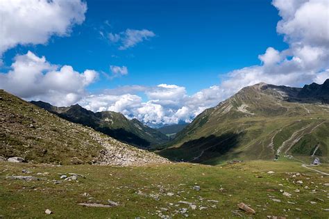 Hills Slope Grass Clouds Sky HD Wallpaper Peakpx