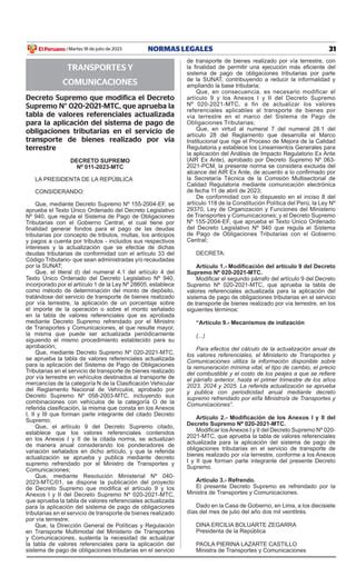 DS 011 2023 MTC Pdf DISTANCIAS DE CARRETERAS Pdf