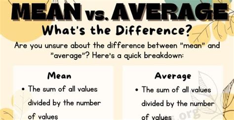 Mean Vs Average Understanding The Key Differences For Accurate Data