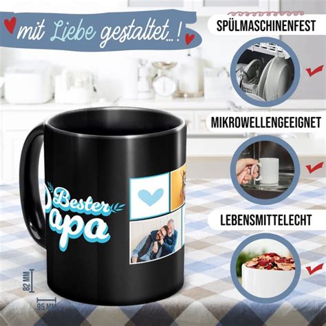 Schwarze Tasse Mit Fotos Gestalten Bester Papa Print Royal