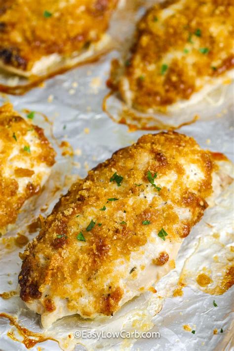 Baked Parmesan Chicken Tasty Keto Crust Easy Low Carb