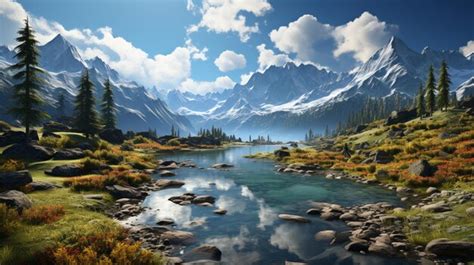 Premium AI Image | Majestic mountain scene panoramic beauty in nature