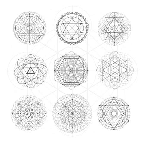 Sacred Geometry Symbols Set 04 Royalty Free Vector Image