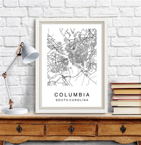 Columbia Map Columbia City Map Digital Download Map Print | Etsy