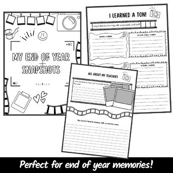 End Of Year My Snapshots Memory Booklet For Rd Th Grade By Storekum