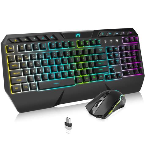 Wireless Gaming Keyboard and Gaming Mouse Combo - RGB Backlit ...