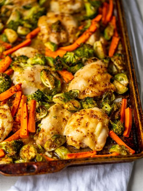 Sheet Pan Mustard Chicken And Veggies One Pan Chicken And Veggies