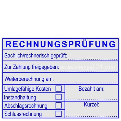 Stempel Rechnungsprüfung Schlussrechnung