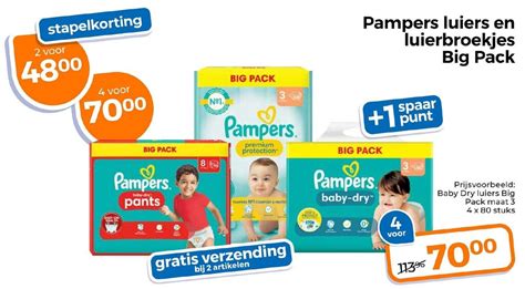 Pampers Luiers En Luierbroekjes Big Pack Aanbieding Bij Trekpleister