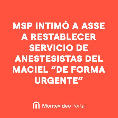 Montevideo Portal on Twitter MSP INTIMÓ A ASSE A RESTABLECER SERVICIO