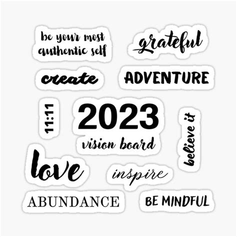 Vision Board Sticker Pack Sticker For Sale By Marssymt Redbubble