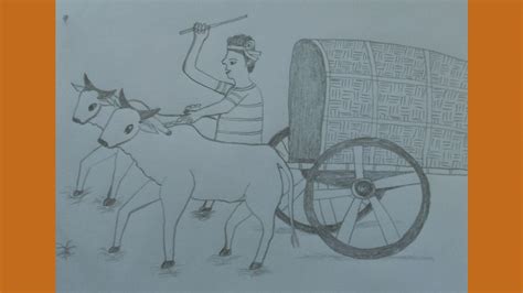 How to draw bullock cart step by step | bullock cart pencil drawing : r ...