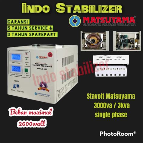 Jual Stabilizer Listrik Stavolt Voltage Regulator MATSUYAMA 3000VA 3000