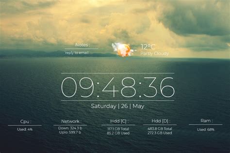 Mond Theme For Rainmeter Rainmeter Skins Version 1 0 Theme Hill