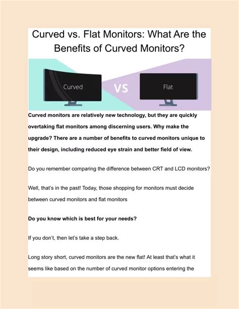 Ppt Curved Vs Flat Monitors What Are The Benefits Of Curved Monitors Powerpoint