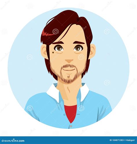 Hombre Avatar de la barba ilustración del vector Ilustración de ropas