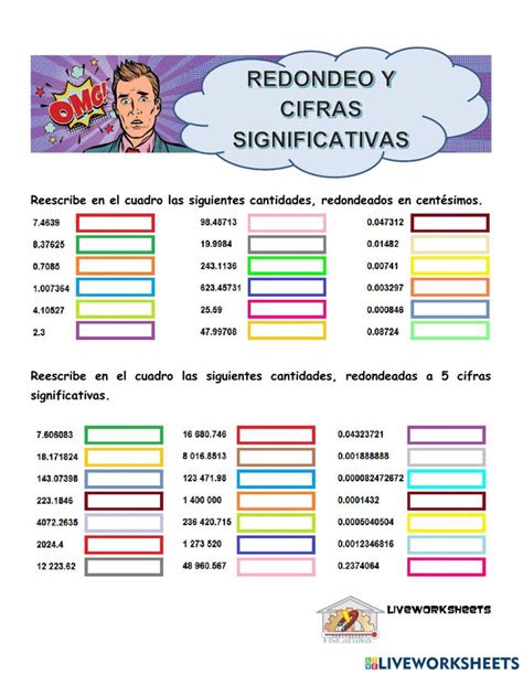 Redondeo En Decimales Y Cifras Significativas Worksheet Words Word